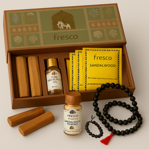 Luxury Sandalwood Gift Box – Pure Oil, Powder & Wellness Set