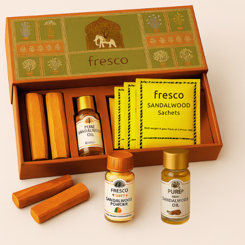 Luxury Sandalwood Gift Box – Pure Oil, Powder & Wellness Set