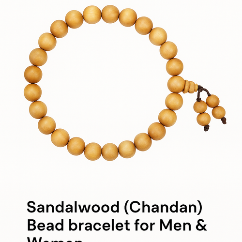 Pure White Sandalwood (Chandan) Beads Bracelet for Men & Women – Natural Healing & Meditation Accessory
