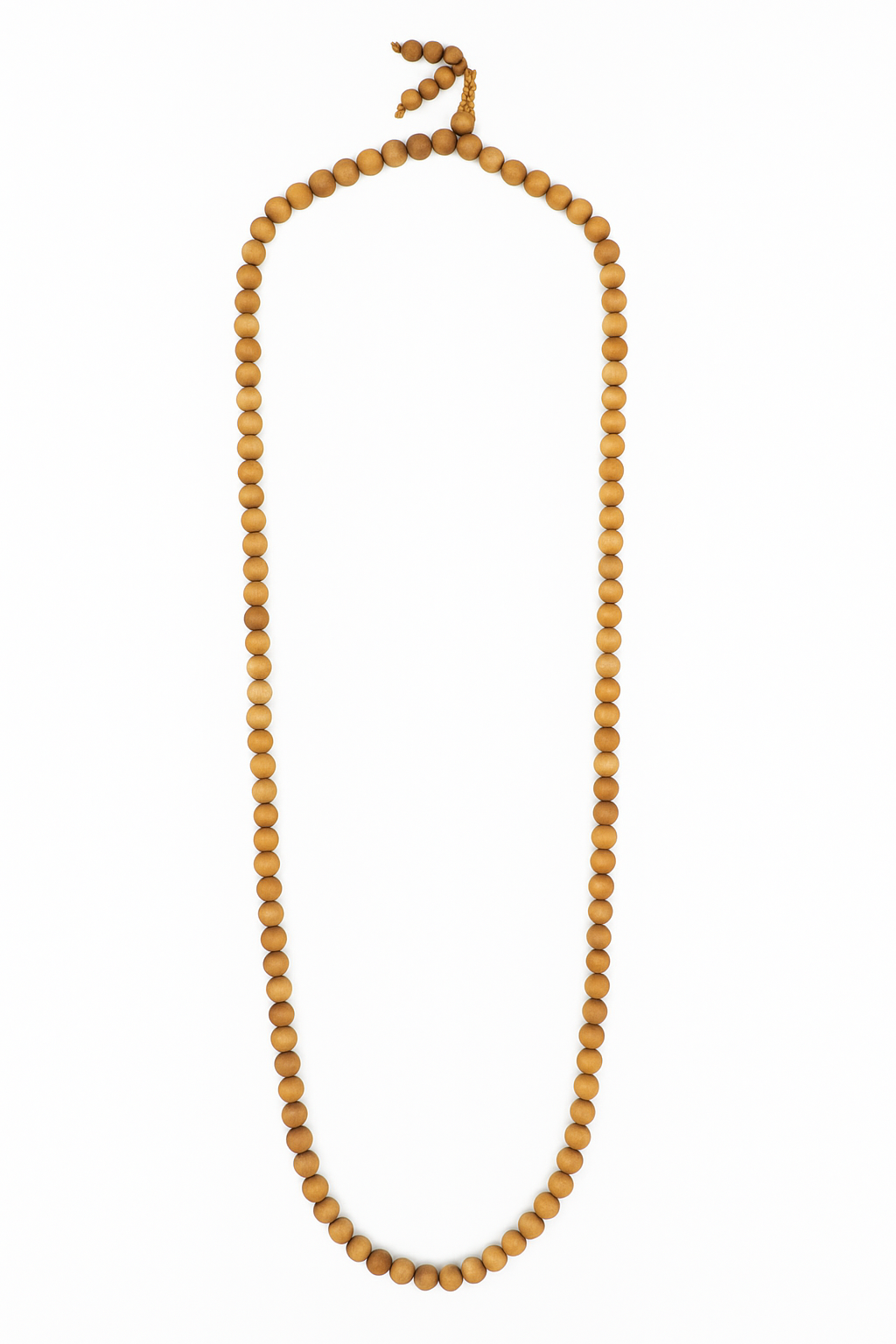 Pure White Sandalwood (Chandan) Beads Garland Mala – 108+1 Beads | Natural Aroma | Handcrafted for Meditation